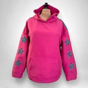 ODDI Starstruck Feelings Hot Pink & Denim Sweatshirt Hoodie, NWT! Size 2XL